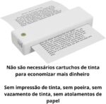 Mini Impressora A4 Térmica Portátil Bluetooth Aplicativo iPrint Compatível Android e iOS Cor (BRANCO) - Imagem 6