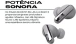 JBL, Fone de Ouvido Bluetooth, Live Beam 3, In-ear, Tela de 1.45", Cancelamento de Ruído - Prata - Imagem 2