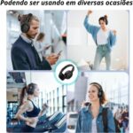 Fone de Ouvido Bluetooth 5.3 On-Ear – Headphone Sem Fio com Cancelamento de Ruído, Microfone Integrado, Ajustável e Dobrável – Ideal para Corrida, Academia, Android e iOS - Premium (Preto) - Imagem 5