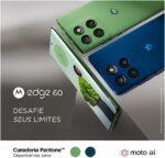 Smartphone Motorola Edge 60 5G - 512GB 24GB (12GB RAM+12GB Ram Boost) Tela Quad-Curve moto AI 50MP Sony Camera ultrarresistencia militar IP68 + IP69 - Azul Marinho - Imagem 4