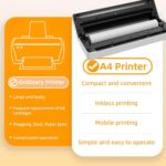 Mini Impressora A4 Térmica Portátil Bluetooth Aplicativo iPrint Compatível Android e iOS Cor (BRANCO) - Imagem 3