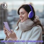 ATTACK SHARK G300 Fone de ouvido sem fio com cancelamento de ruído ativo,supra-auricular,ultraleve,dobrável,com fio/Bluetooth,20 horas de reprodução,microfone integrado,para viagens,escritório(Roxo) - Imagem 7