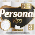 Personal Papel Higiênico Vip Folha Tripla Com 12 Rolos De 20M
