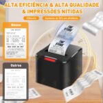 Impressora Termica Portatil, Imprimir Rótulos, Notas, Recibos, Código de barras, Ideal para Restaurantes, Lojas, Fábricas, Supermercados e Escritórios - Imagem 2