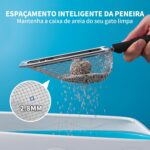 JINYUHAY Pazinha coletora de fezes Aço Inox para Gatos | Pá Higiênica De Areia Para Gatos,Peneira de Areia para Gatos e Substratos - Colheres de areia- Peneira para Animais - Imagem 2