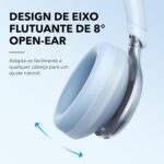 soundcore Space One da Anker, Fone de Ouvido Bluetooth 5.3 com ANC adaptivo, Headphone Gamer, Over-Ear, 60h de Bateria, Áudio Hi-Res LDAC, Controle via App, Chamadas Claras, Ajuste Confortável, Azul - Imagem 6