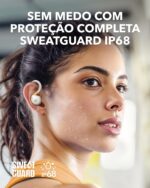 Soundcore Sport X20 da Anker Fone de Ouvido Bluetooth 5.3 Sem Fio para Treinos, Ganchos Ajustáveis, Graves Intensos, IP68, À Prova de Suor e Poeira, 48H de Reprodução, Fones para Academia, Branco - Imagem 6