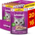 Pack Ração Úmida Whiskas Sachê Frango ao Molho para Gatos Adultos - Leve 20 Pague 16
