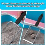 JINYUHAY Pazinha coletora de fezes Aço Inox para Gatos | Pá Higiênica De Areia Para Gatos,Peneira de Areia para Gatos e Substratos - Colheres de areia- Peneira para Animais - Imagem 5