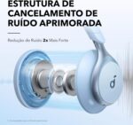 soundcore Space One da Anker, Fone de Ouvido Bluetooth 5.3 com ANC adaptivo, Headphone Gamer, Over-Ear, 60h de Bateria, Áudio Hi-Res LDAC, Controle via App, Chamadas Claras, Ajuste Confortável, Azul - Imagem 2