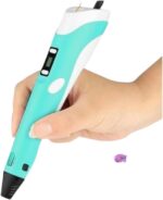 Impressora Digital Portátil, Display LCD, Turquesa e Branco 3D