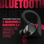 Fone de Ouvido Bluetooth com Microfone e Cancelamento de Ruído Ativo - 4Leader, à Prova D'água e com até 20 Horas de Reprodução - Melhor Escolha para Esportes e Atividades ao Ar Livre - Preto - Imagem 8
