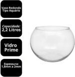 Vaso Aquário De Vidro Redondo 2,2 Litros Para Terrário - Imagem 6