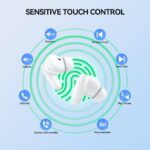 Fone de Ouvido Bluetooth Sem Fio 5.3, Bateria 24H, Modo de Fone Ouvido único e Dois Compatível iOS Android, 360 Estéreo Graves Potentes, Chipset de Redução para Músicas, Chamadas e Games, Preto - Imagem 7