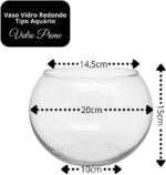 Vaso Aquário De Vidro Redondo 2,2 Litros Para Terrário - Imagem 4