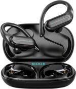 Bettdow Fone de Ouvido Sem Fio Bluetooth com Microfone e Cancelamento de Ruído Ativo, à Prova D'água e com até 60 Horas de Reprodução - Melhor Escolha para Esportes e Atividades ao Ar Livre - Preto