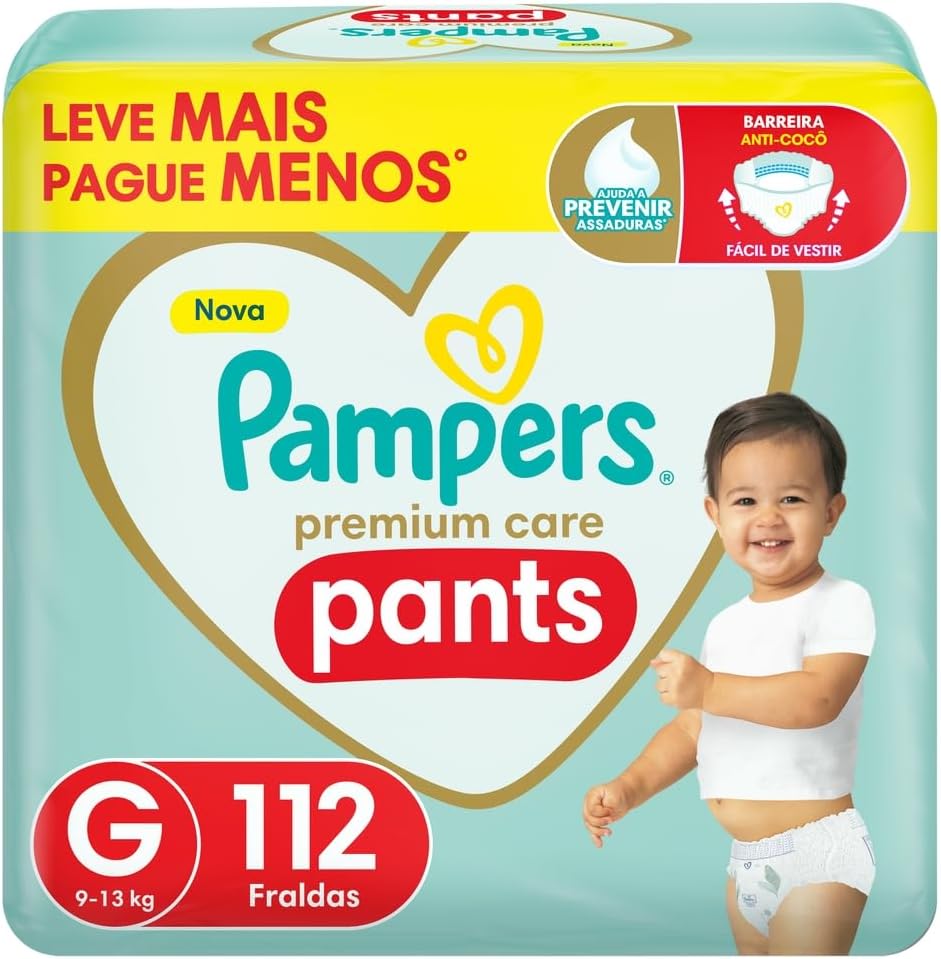 61KzqcJwjDL._AC_SL1000_.jpg Fralda Pampers Premium Care Pants Tamanho G, Fácil de Vestir, 112 Unidades - Imagem 1