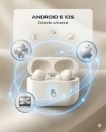 Fone De Ouvido Bluetooth 5.4, Com Borrachinhas, Compatível Com Todo Celular, Cancelamento Ruído, Bateria 16 Horas, Microfone, Controle Touch, Resistente a Agua, Cabo de Carregamento - Linha Premium - Imagem 6
