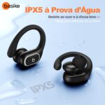 Basike Fone de Ouvido Bluetooth 6.0 Esportivo Intra-Auricular, Som Hi-Fi Estéreo, Suporta Chamadas de Voz, Display LED, TWS/IPX5/ENC Compatível com Android e iOS – Preto - Imagem 6