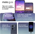 Smartphone Motorola Moto g05-256GB 12GB (4GB RAM + 8GB Ram Boost) e Camera 50MP com AI Bateria de 5200 mAh Tela 6.7" com Superbrilho - Grafite - Imagem 4