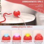 Bola Interativa Pet, Bolinha Pet, Brinquedo Interativo para Gatos, Brinquedos para Gatos, Brinquedo Gato, Bolinha Giratória Automática Rolamento Brinquedos Interativo Inteligente para Gatos e Cães - Imagem 5