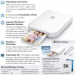 Impressora Térmica Fotográfica Colorida Portátil de Bolso Impressão 2x3 Polegadas Imprima Fotos Premium Startbox