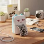 Mini Impressora Térmica Portátil, Bluetooth Sem Fio, Impressão de Fotos, Etiquetas, Lembretes e QR Code, Compatível com Android e iOS (Rosa)