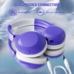 ATTACK SHARK G300 Fone de ouvido sem fio com cancelamento de ruído ativo,supra-auricular,ultraleve,dobrável,com fio/Bluetooth,20 horas de reprodução,microfone integrado,para viagens,escritório(Roxo) - Imagem 2