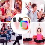 Karaoke Infantil Portátil com 2 Microfones Recarregável e Modos de Voz Divertidos - Diversão Musical para Crianças! (Bege) - Imagem 6