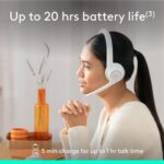 Headset Sem Fio Logitech Zone 300 Com Microfone Flip-to-Mute com Cancelamento de Ruído, Conexão Bluetooth, Bateria Recarregável via USB-C e Almofadas Confortáveis - Branco - Imagem 5