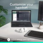 Headset Sem Fio Logitech Zone 300 Com Microfone Flip-to-Mute com Cancelamento de Ruído, Conexão Bluetooth, Bateria Recarregável via USB-C e Almofadas Confortáveis - Branco - Imagem 9