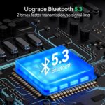 Fone de Ouvido Bluetooth Sem Fio 5.3, Bateria 24H, Modo de Fone Ouvido único e Dois Compatível iOS Android, 360 Estéreo Graves Potentes, Chipset de Redução para Músicas, Chamadas e Games, Preto - Imagem 8