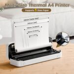 Phomemo Impressoras térmicas portáteis para viagens, impressora portátil sem tinta, compatível com 21 x 28 cm, impressora sem fio compatível com iOS, Android e laptop para escritório, casa, casa - Imagem 2