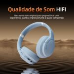 Basike Fone de Ouvido Bluetooth, ANC Cancelamento de Ruído Ativo Headphone Bluetooth 5.3+EDR, Som Surround 3D, Headset com Microfone, Certificação Hi-Pure Audio, 30 horas reprodução, Y6 (Azul) - Imagem 4