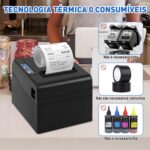 Impressora Termica Portatil, 80 Mm Com Serial/Usb/Ethernet, Imprimir Rótulos, Notas, Recibos, Código de barras, Ideal para Restaurantes, Lojas, Fábricas, Supermercados e Escritórios - Imagem 5