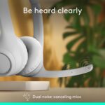 Headset Sem Fio Logitech Zone 300 Com Microfone Flip-to-Mute com Cancelamento de Ruído, Conexão Bluetooth, Bateria Recarregável via USB-C e Almofadas Confortáveis - Branco - Imagem 2