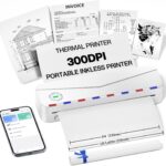 Phomemo Impressoras térmicas portáteis para viagens, impressora portátil sem tinta, compatível com 21 x 28 cm, impressora sem fio compatível com iOS, Android e laptop para escritório, casa, casa