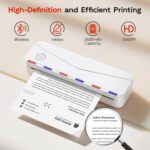 Phomemo Impressoras térmicas portáteis para viagens, impressora portátil sem tinta, compatível com 21 x 28 cm, impressora sem fio compatível com iOS, Android e laptop para escritório, casa, casa - Imagem 4