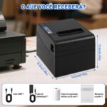 Impressora Termica Portatil, 80 Mm Com Serial/Usb/Ethernet, Imprimir Rótulos, Notas, Recibos, Código de barras, Ideal para Restaurantes, Lojas, Fábricas, Supermercados e Escritórios - Imagem 6