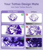 Rongta Impressora portátil de estêncil de tatuagem com 5 peças de papel de transferência, Bluetooth, sem fio, térmica, para artistas iniciantes, compatível com telefone/tablet/PC/laptop (roxo) - Imagem 8