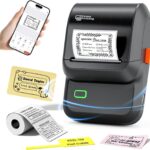 Impressora de Etiquetas Bluetooth Erufale M100, Térmica, para Android, iOS e PC, Etiquetas 4x3cm, Preta