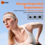 Basike Fone de Ouvido Bluetooth 6.0 Esportivo Intra-Auricular, Som Hi-Fi Estéreo, Suporta Chamadas de Voz, Display LED, TWS/IPX5/ENC Compatível com Android e iOS – Preto - Imagem 5