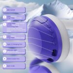 ATTACK SHARK G300 Fone de ouvido sem fio com cancelamento de ruído ativo,supra-auricular,ultraleve,dobrável,com fio/Bluetooth,20 horas de reprodução,microfone integrado,para viagens,escritório(Roxo) - Imagem 8