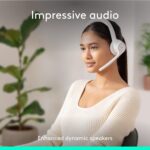 Headset Sem Fio Logitech Zone 300 Com Microfone Flip-to-Mute com Cancelamento de Ruído, Conexão Bluetooth, Bateria Recarregável via USB-C e Almofadas Confortáveis - Branco - Imagem 3