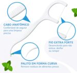 Fio Dental com Haste 2 em 1 Kit com 100 Unidades para Limpeza Bucal Profunda - Ideal para Viagens e Uso Diário - Imagem 2