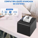 Impressora Termica Portatil, 80 Mm Com Serial/Usb/Ethernet, Imprimir Rótulos, Notas, Recibos, Código de barras, Ideal para Restaurantes, Lojas, Fábricas, Supermercados e Escritórios - Imagem 7