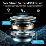 Bettdow Fone de Ouvido Sem Fio Bluetooth com Microfone e Cancelamento de Ruído Ativo, à Prova D'água e com até 60 Horas de Reprodução - Melhor Escolha para Esportes e Atividades ao Ar Livre - Preto - Imagem 2