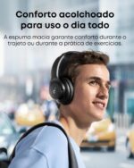 soundcore Q20i da Anker, Fone de Ouvido Bluetooth com Cancelamento de Ruído Híbrido Ativo, Headphone Sem Fio, 60h Bateria, Áudio Hi-Res, Graves Potentes, App Personalização, Modo Transparência, Preto - Imagem 5