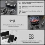 Bettdow Fone de Ouvido Sem Fio Bluetooth com Microfone e Cancelamento de Ruído Ativo, à Prova D'água e com até 60 Horas de Reprodução - Melhor Escolha para Esportes e Atividades ao Ar Livre - Preto - Imagem 6
