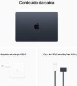 Notebook MacBook (2022) Apple com chip M2: tela Liquid Retina de 13.6 polegadas, 16GB de RAM, 256 GB de SSD. Meia-noite. - Imagem 6